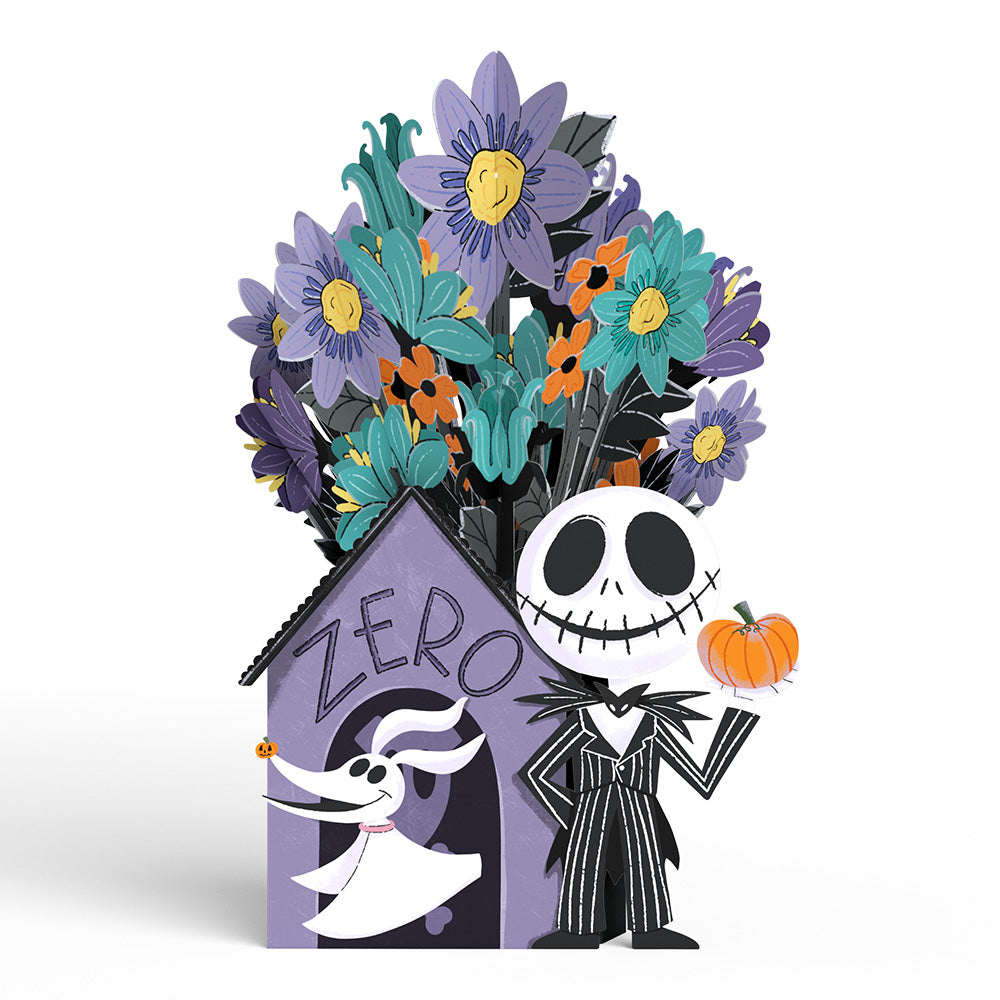 Disney’s The Nightmare Before Christmas Pop-Up Card & Flower Buds Bouquet Bundle