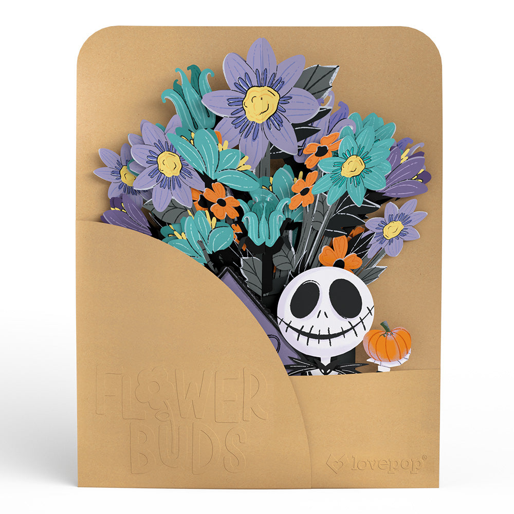 Disney’s The Nightmare Before Christmas Pop-Up Card & Flower Buds Bouquet Bundle