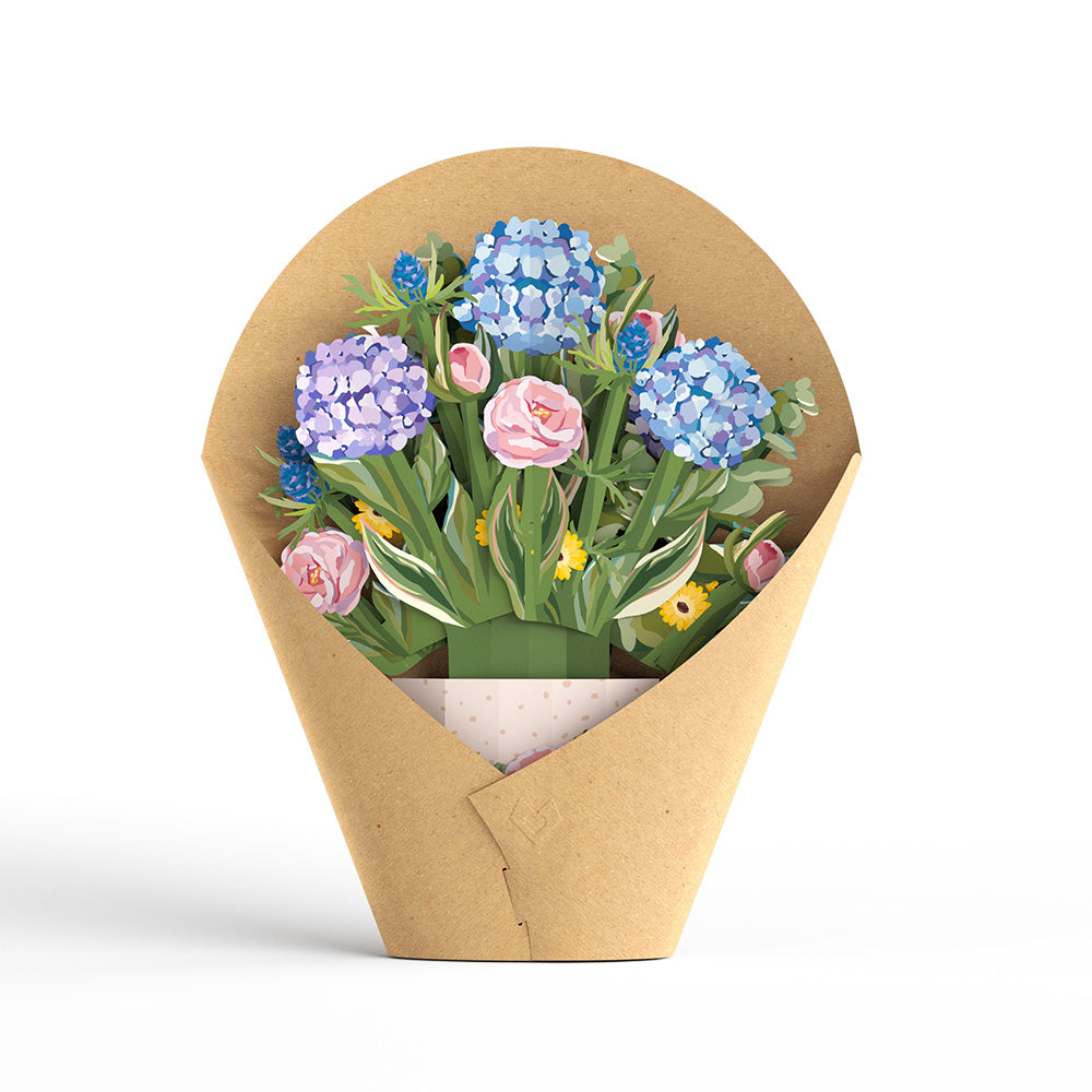 Mother's Day Hydrangeas Pop-Up Card & Bouquet Bundle