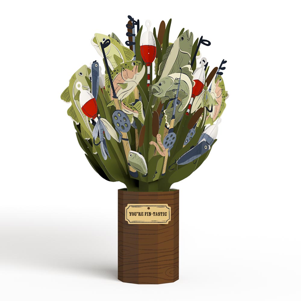 Kick-Bass Dad Father's Day Pop-Up Card & Bouquet Bundle