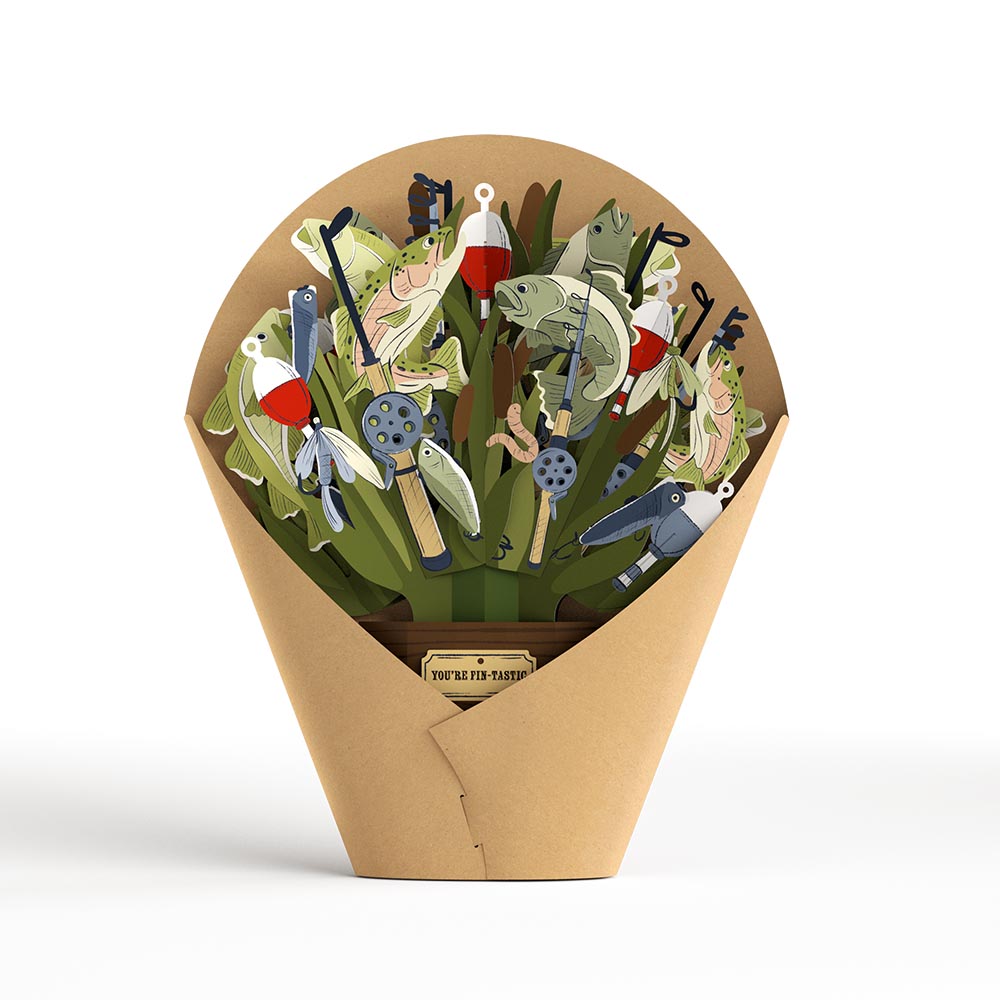 Kick-Bass Dad Father's Day Pop-Up Card & Bouquet Bundle