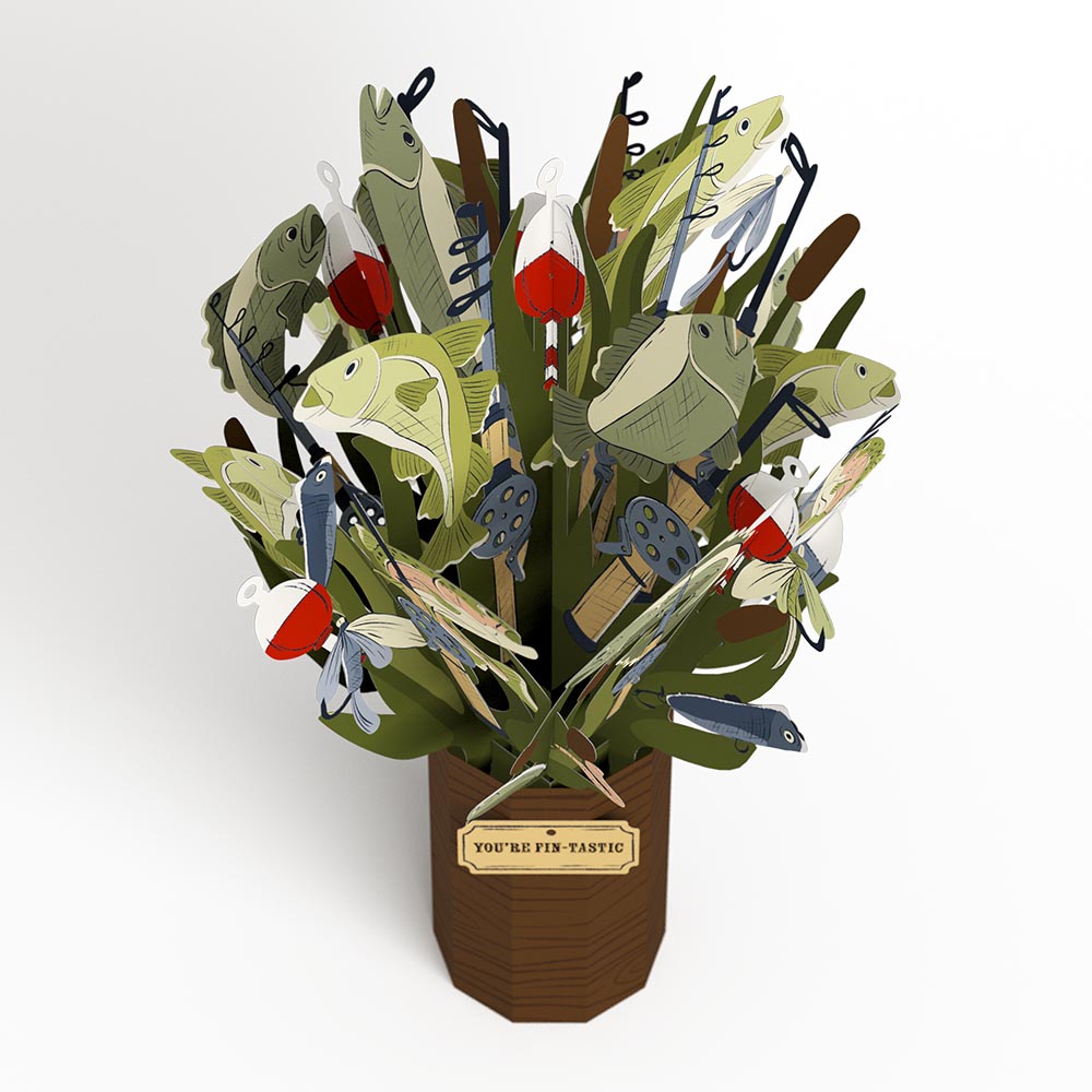 Kick-Bass Dad Father's Day Pop-Up Card & Bouquet Bundle