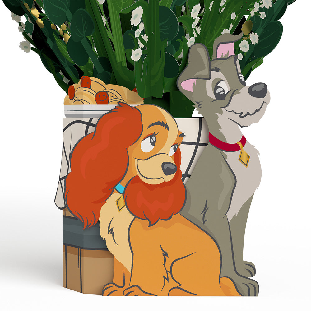 Disney’s Lady & The Tramp Pop-Up Card & Flower Buds Bouquet Bundle