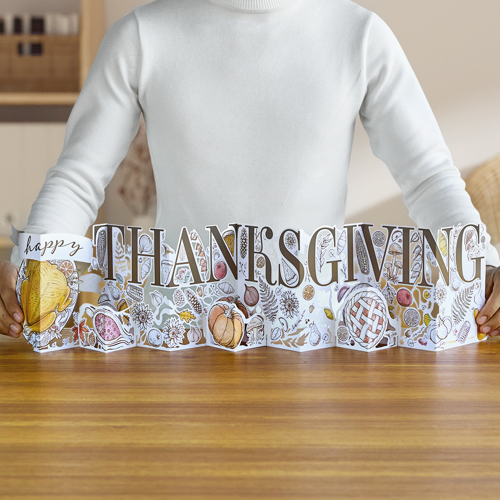 Happy Thanksgiving Loooooong Card™ (Expands to 2 feet)