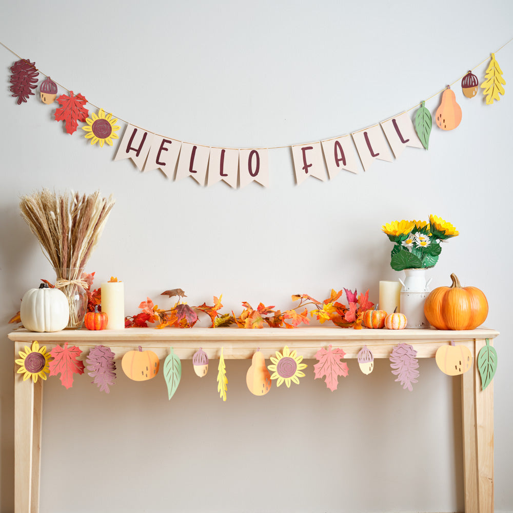 Hello Fall Foliage Garlands 8ft (2-pack)