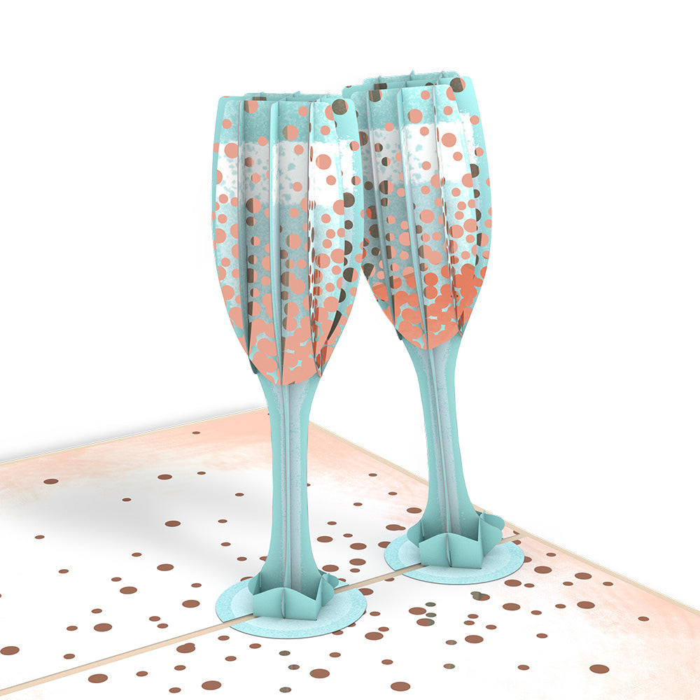 Champagne Toast Birthday Pop-Up Card and Golden Energy Sentiment Set