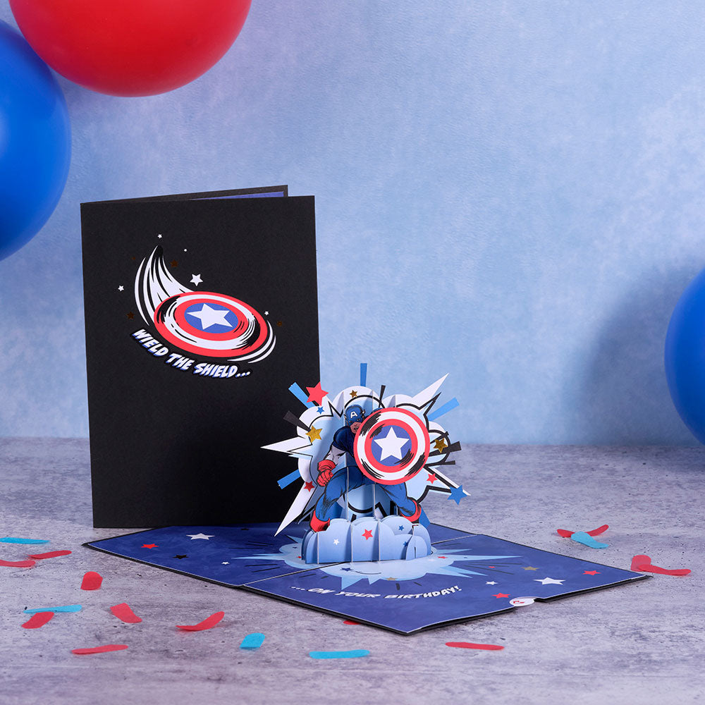 Marvel's Avengers Captain America Birthday Pop-Up Card Lovepop Marvel's Avengers Captain America Birthday Pop-Up Card Lovepop