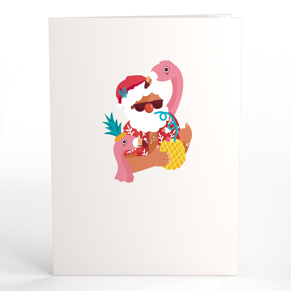 Flamingo Sleigh Ride Pop-Up Card