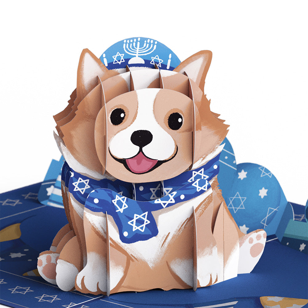 Happy Hanukkah Dog Pop-Up Card