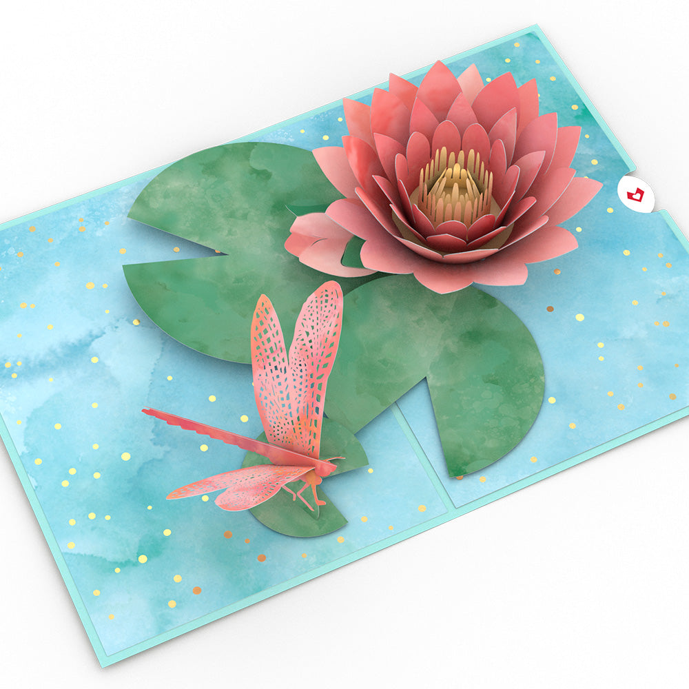 Water Lily Dragonfly Pop-Up Card