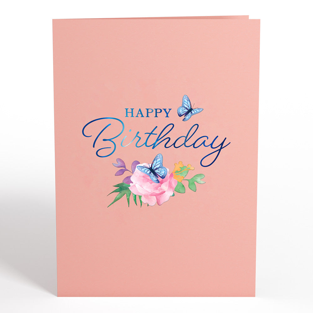 Birthday Blue Morpho Butterfly Pop-Up Card