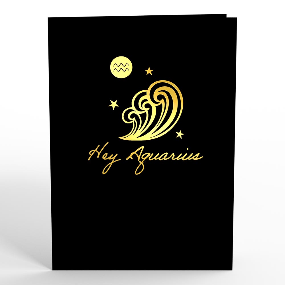 Aquarius Zodiac Birthday Pop-Up Card