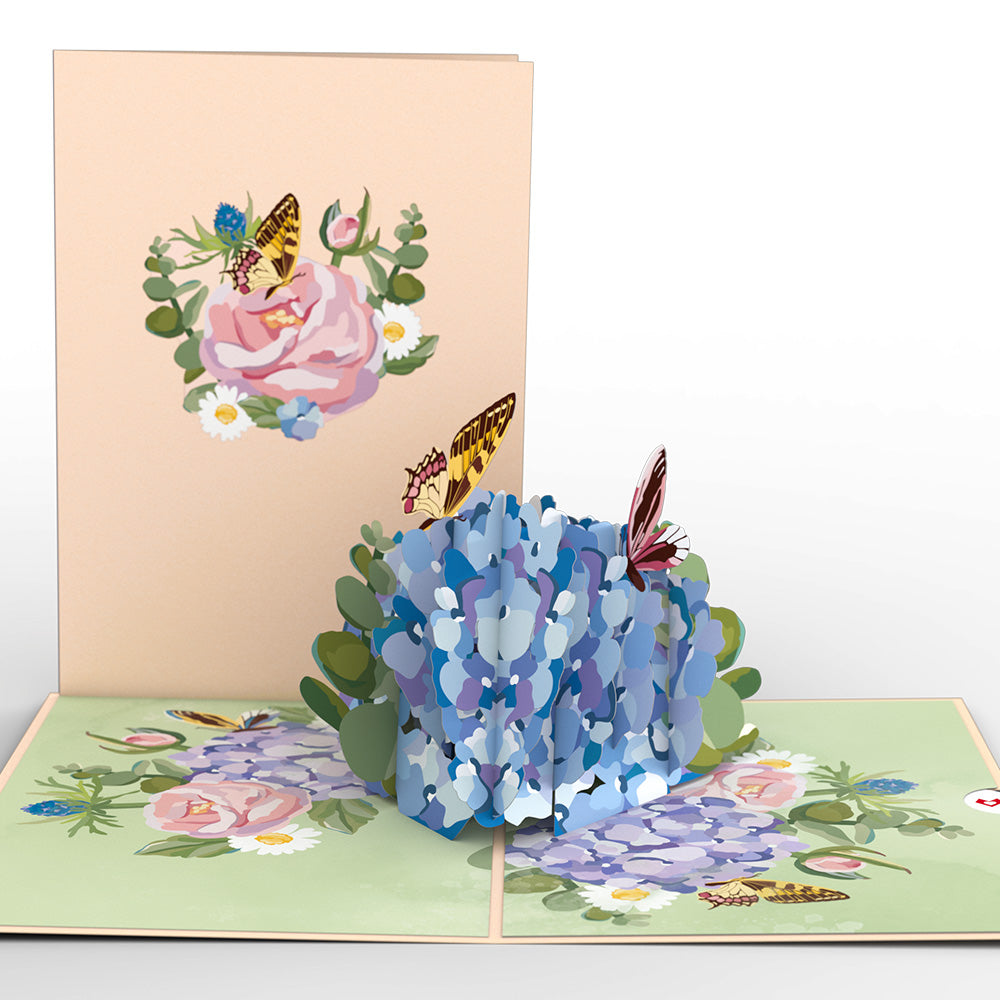 Hydrangea Butterflies Pop-Up Card