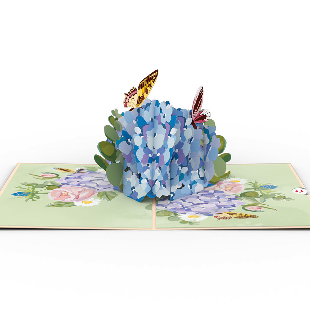 Hydrangea Butterflies Pop-Up Card
