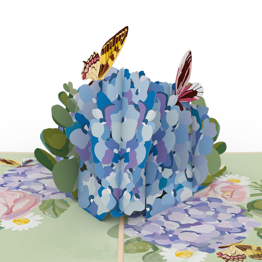 Hydrangea Butterflies Mother's Day Pop-Up Card and Sentiment Set for Step-Mother