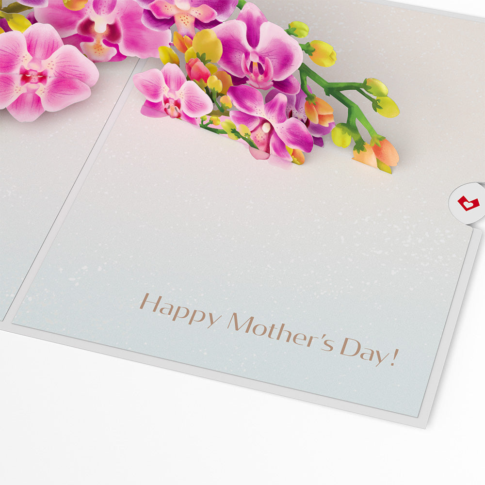 Mother's Day Orchid Pop-Up Card & Bouquet Bundle