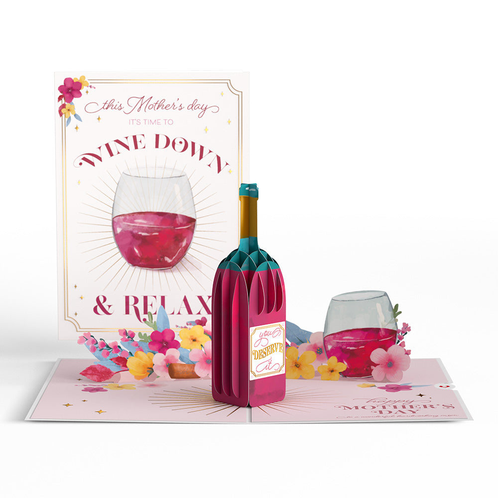 Wine Down and Relax Mother's Day Pop-Up Card