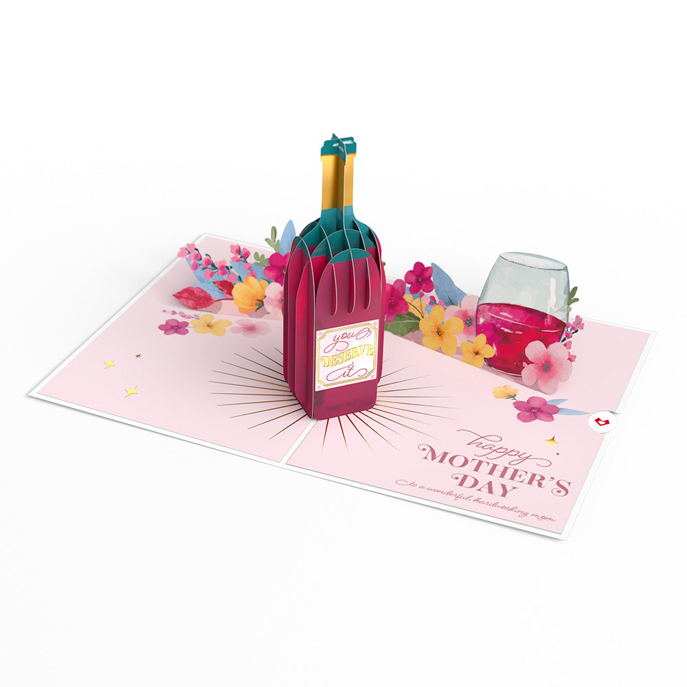 Wine Down and Relax Mother's Day Pop-Up Card