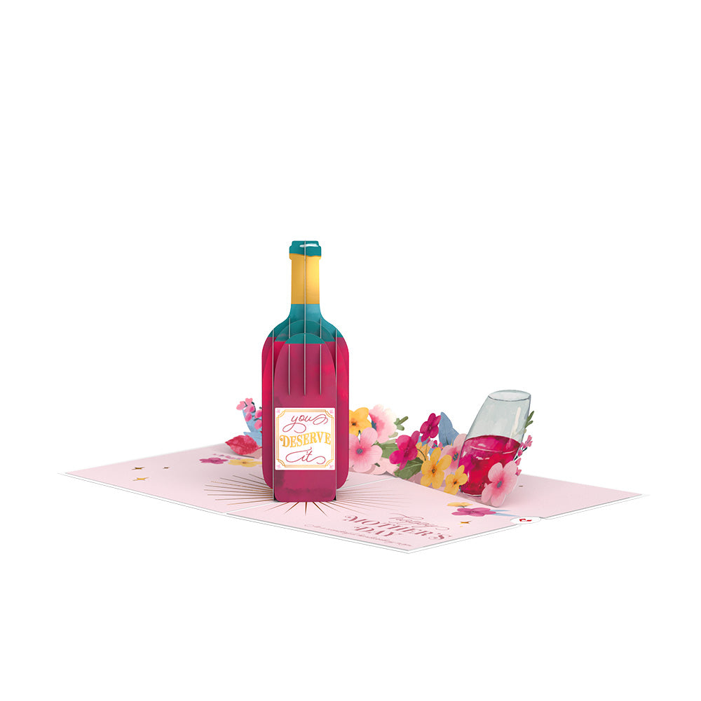 Wine Down and Relax Mother's Day Pop-Up Card