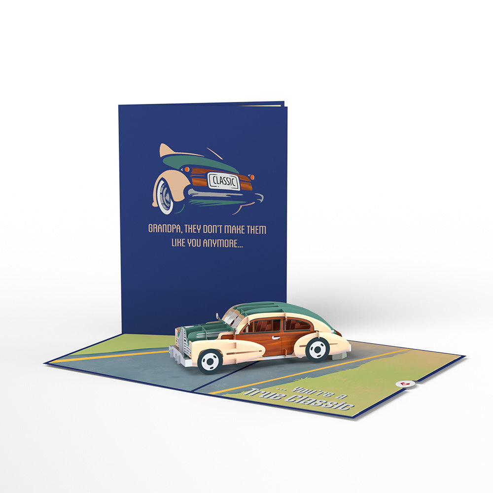 Grandpa Classic Car Pop-Up Card