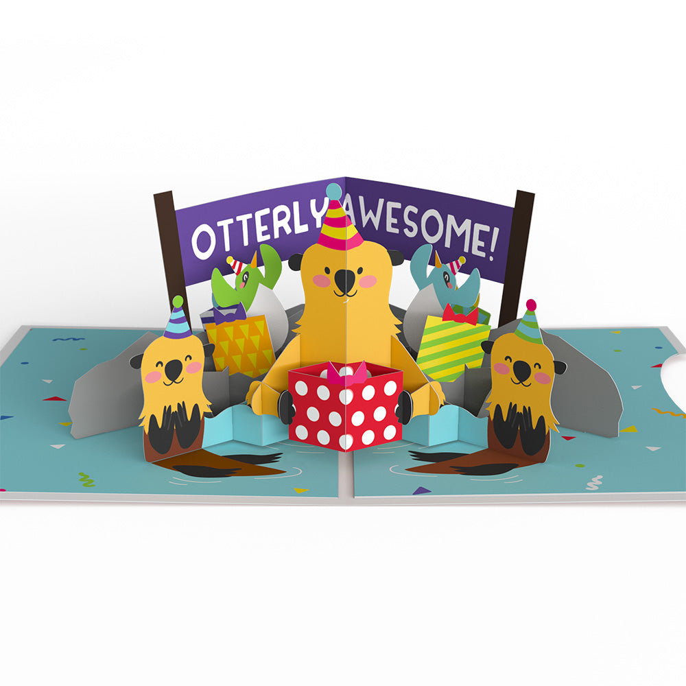 Birthday Party Animals 4-in-1 Nesting Card