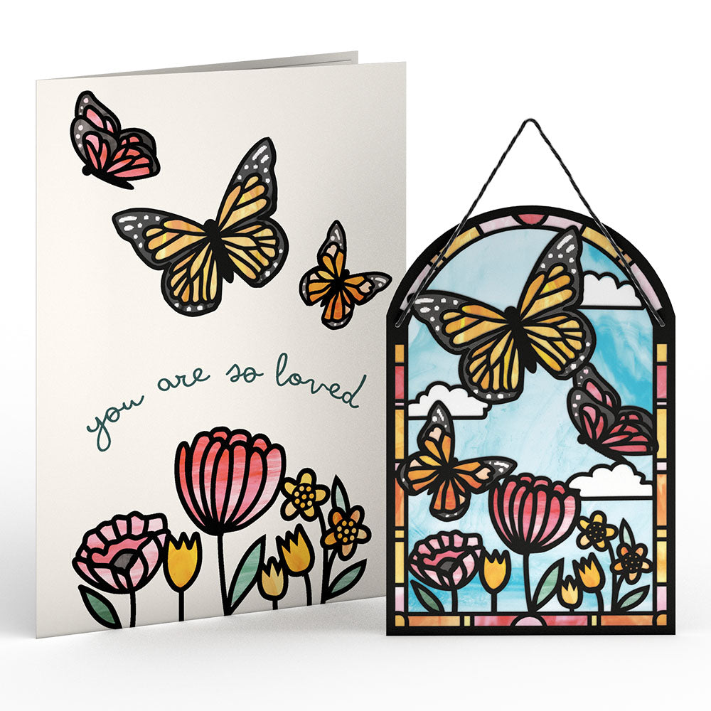 You Are So Loved Butterflies Suncatcher Card