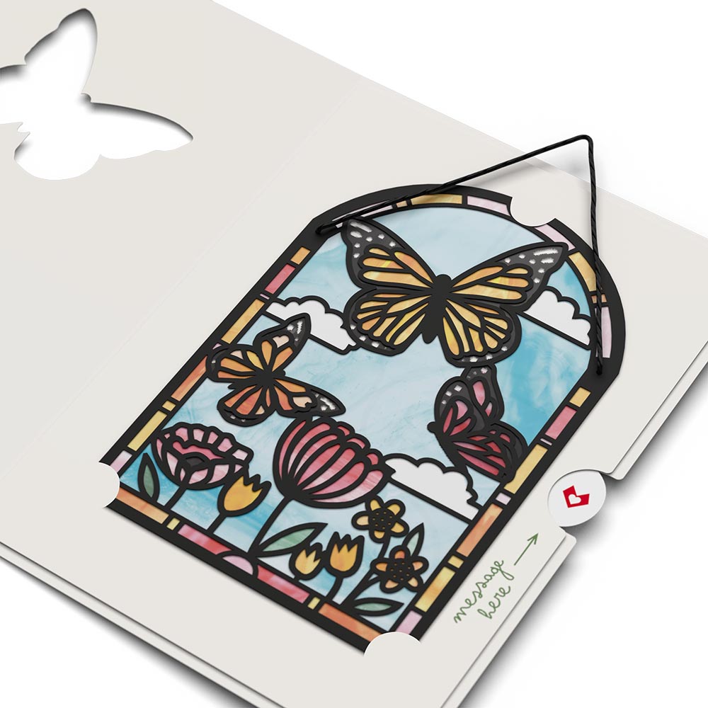 You Are So Loved Butterflies Suncatcher Card