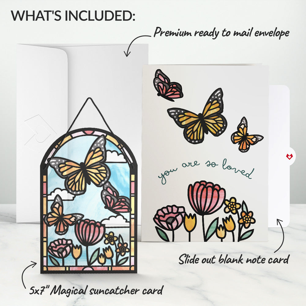 You Are So Loved Butterflies Suncatcher Card