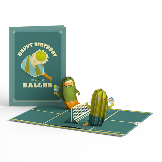Pickleball Birthday Baller Pop-Up Card