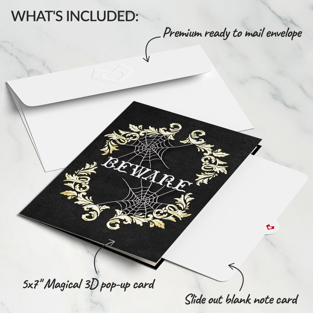 Beware Halloween Spider Pop-Up Card