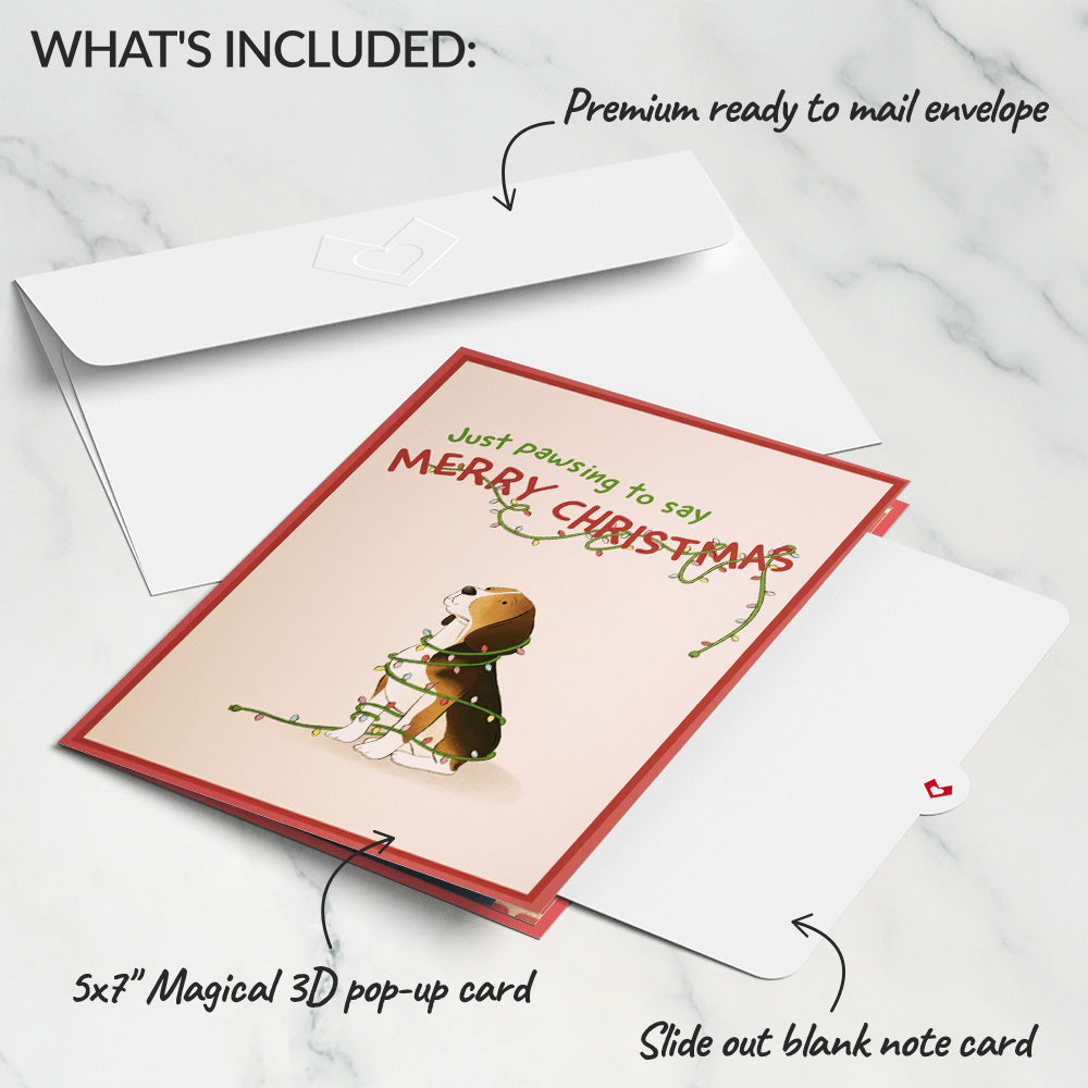 Christmas Dog Stockings Pop-Up Card