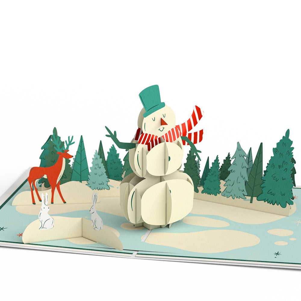 Season's Greetings Snowman Pop-Up Card
