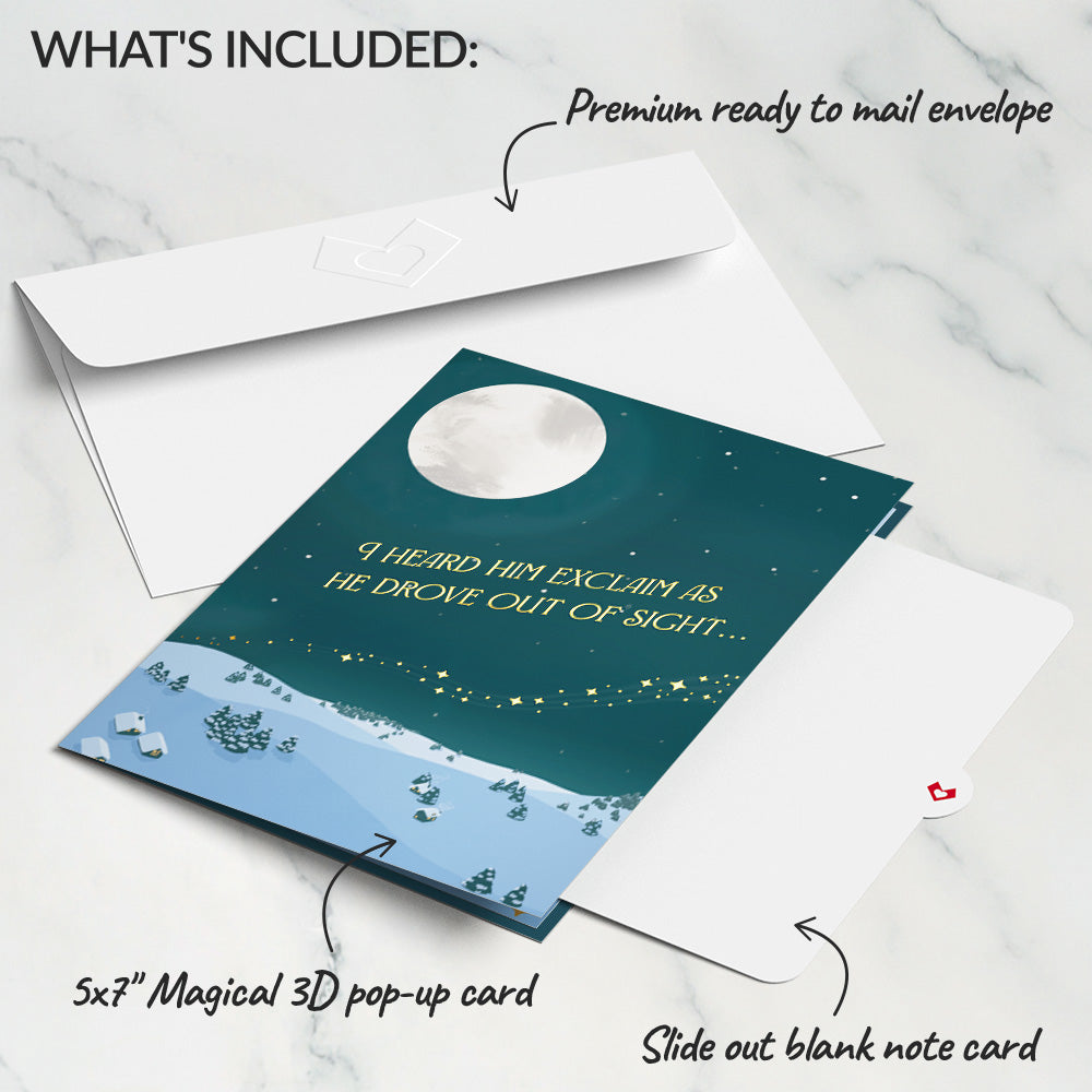 Night Sky Santa Sleigh Pop-Up Card