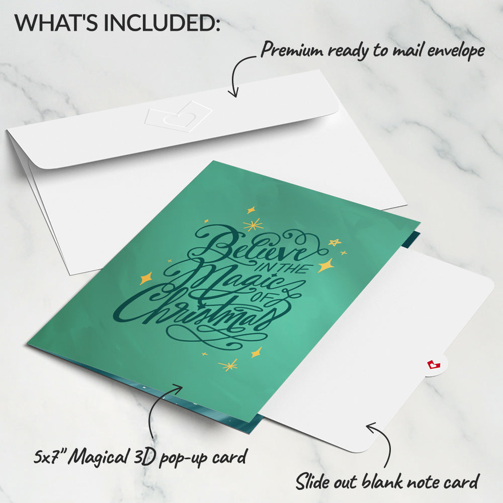 Magic of Christmas Santa's Sleigh Light-Up Pop-Up Card