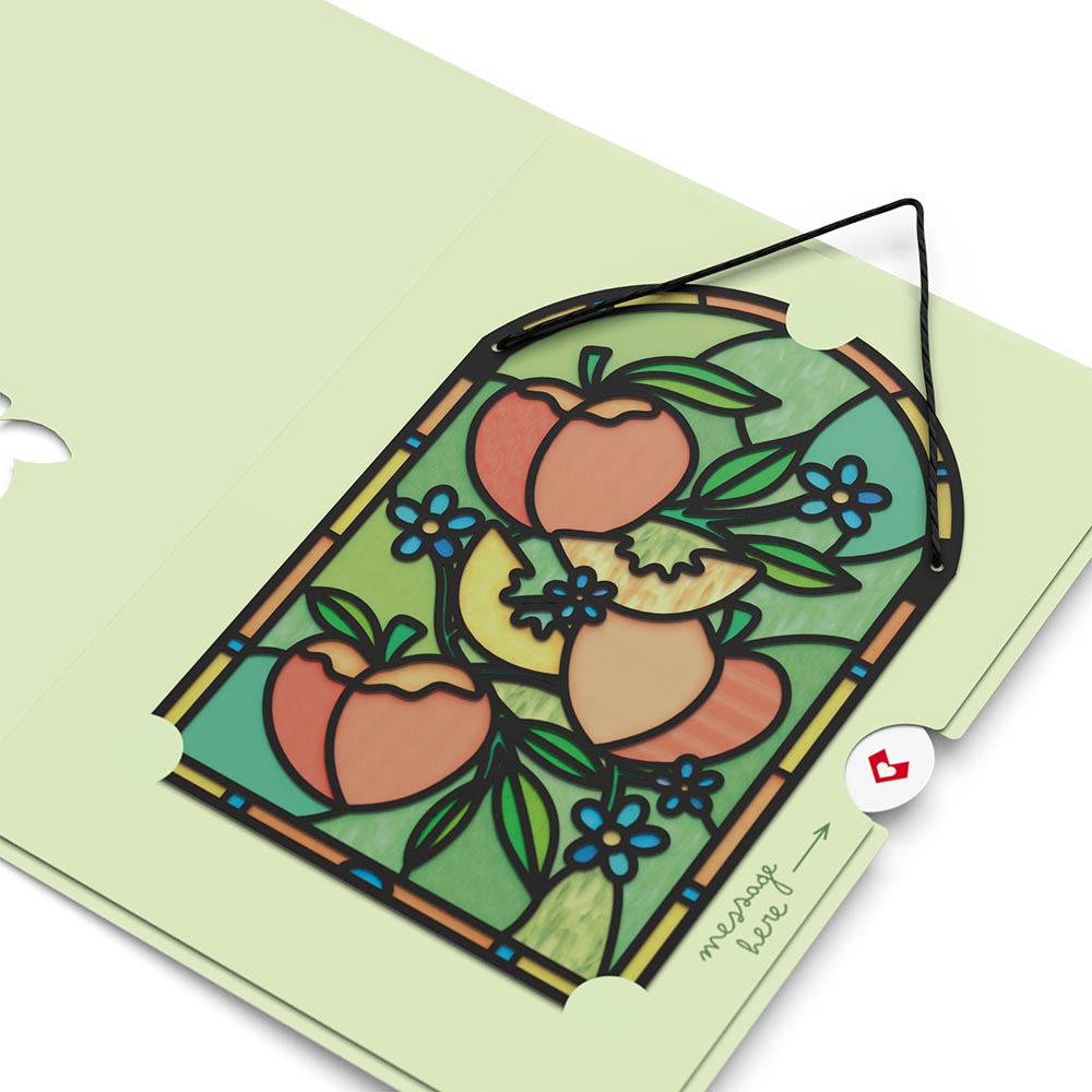 Peachy Birthday Peaches Suncatcher Card