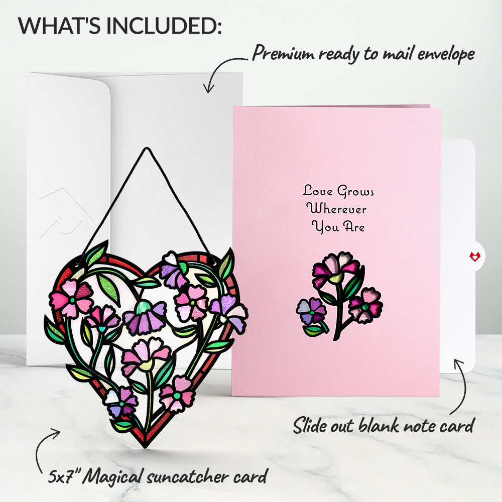 Love Grows Heart Suncatcher Card