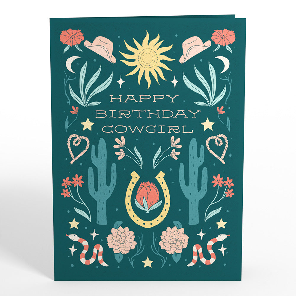 Happy Birthday Cowgirl Pop-Up Card