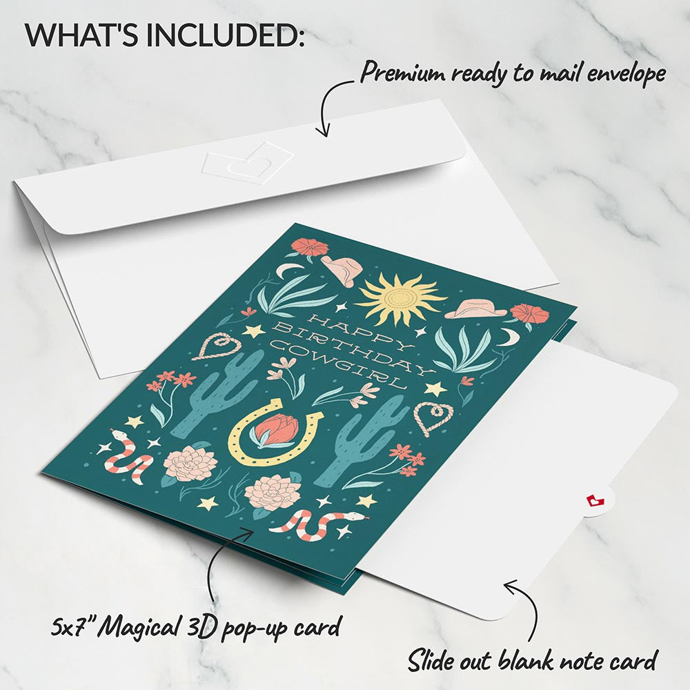 Happy Birthday Cowgirl Pop-Up Card