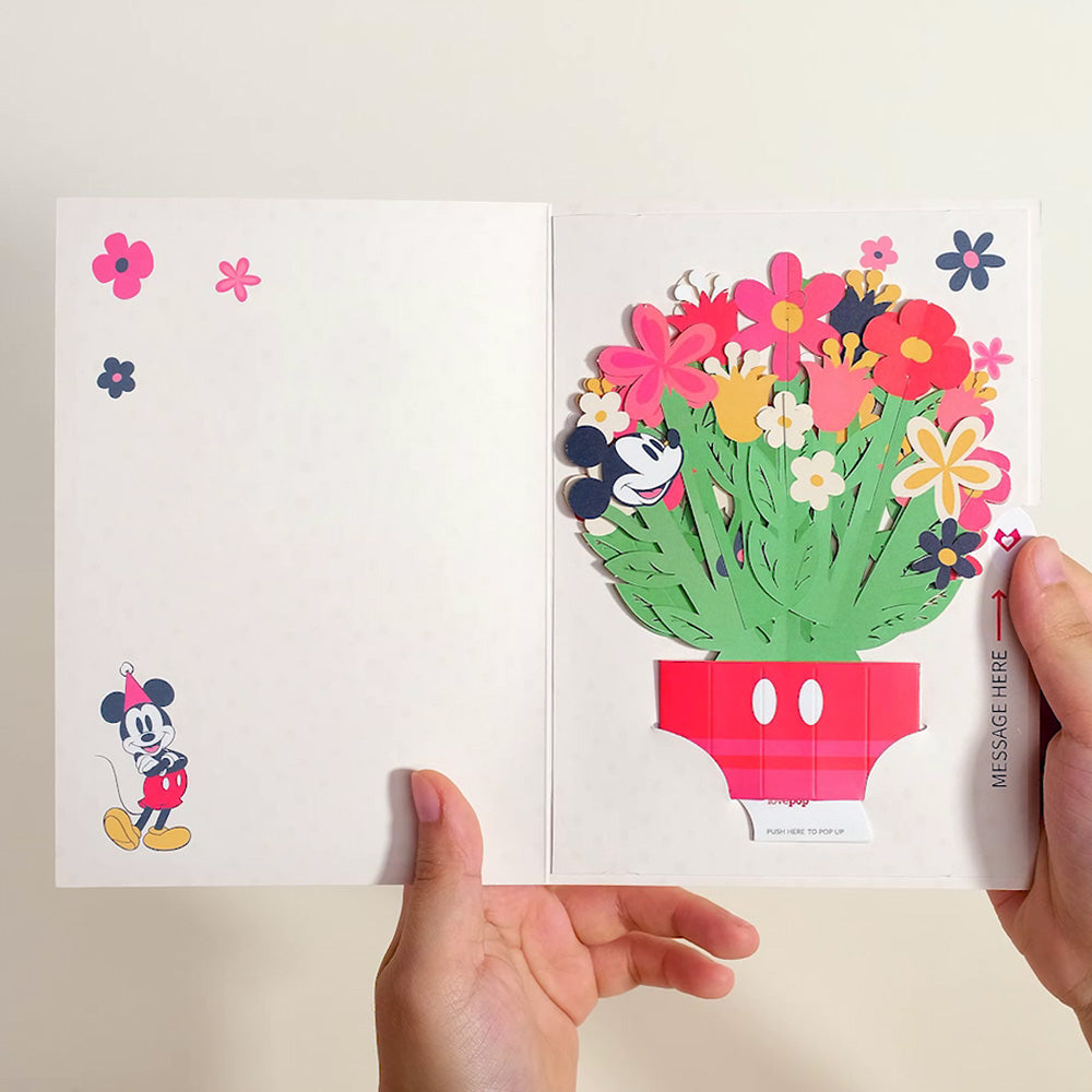 Disney's Mickey Mouse Birthday Wishes Card with Mini Bouquet