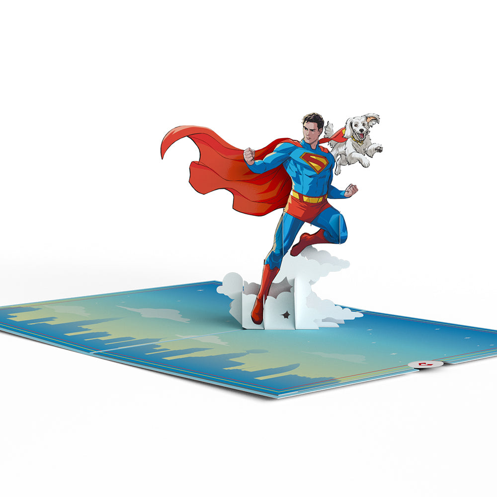 Superman and Krypto Epic Birthday Pop-Up Card