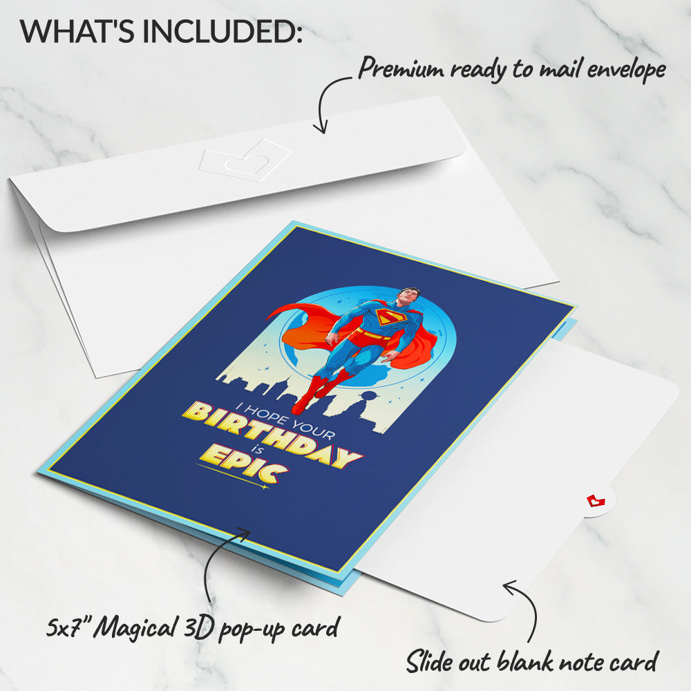 Superman and Krypto Epic Birthday Pop-Up Card