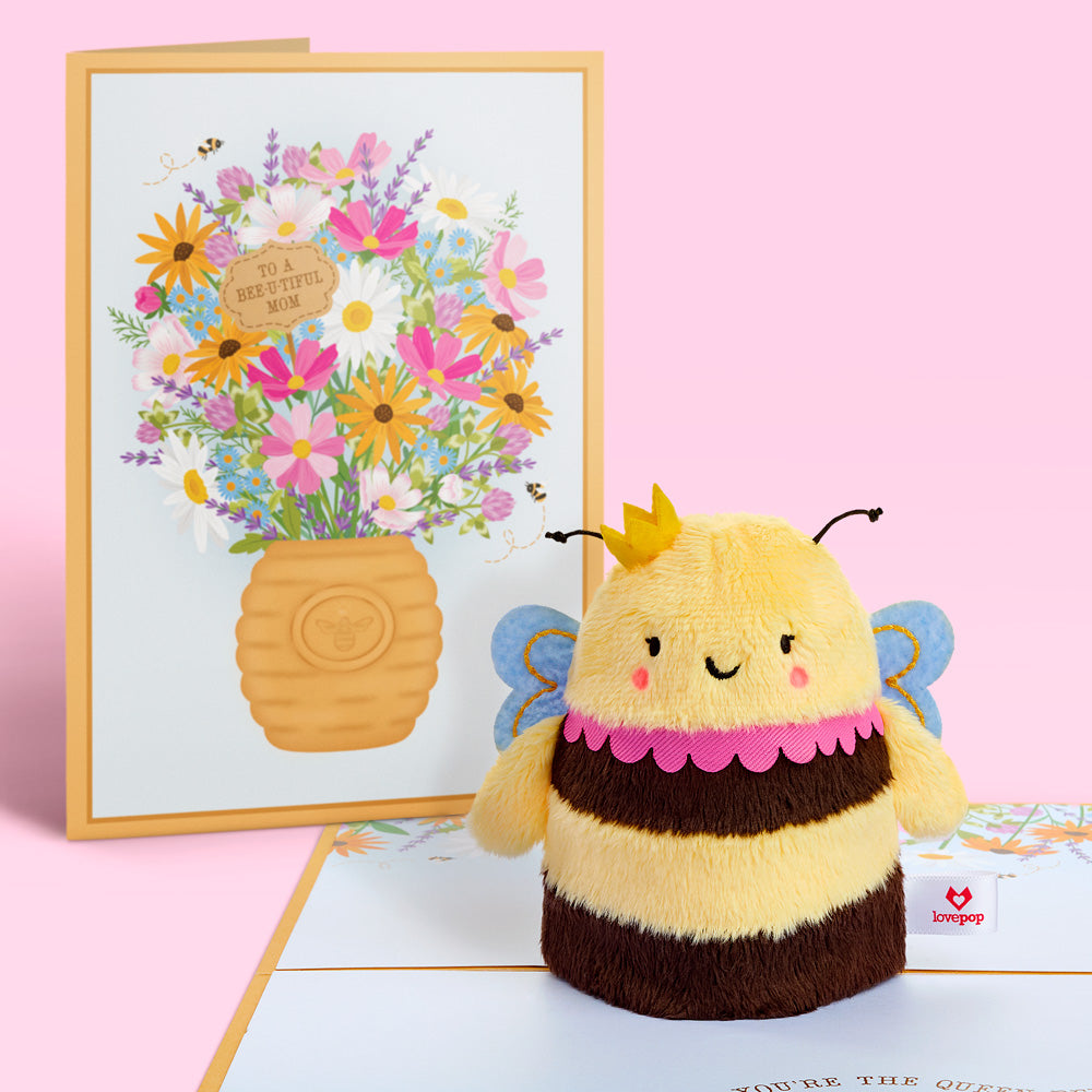 'Bee-u-tiful Mom' Queen Bee Plushpop Card