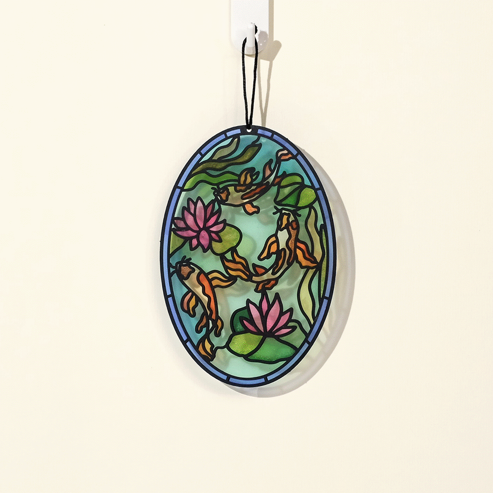 Quiet Moment Koi Pond Suncatcher Card