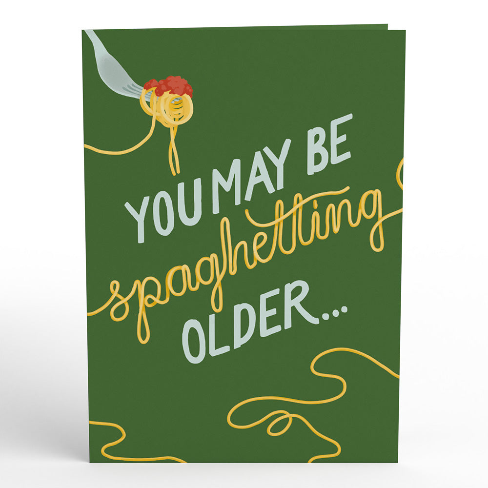 Spaghetting Older Birthday Pop-Up Card
