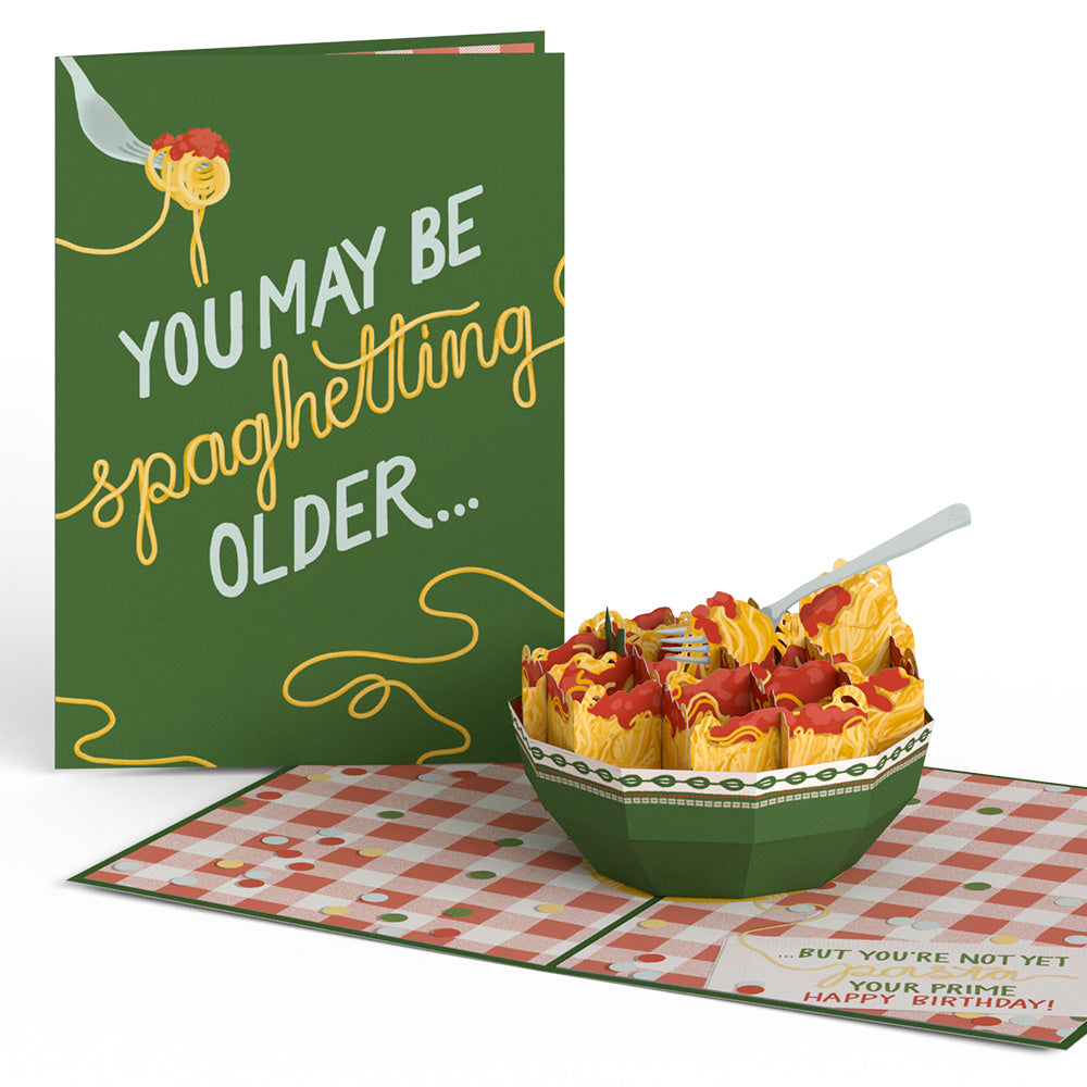 Spaghetting Older Birthday Pop-Up Card
