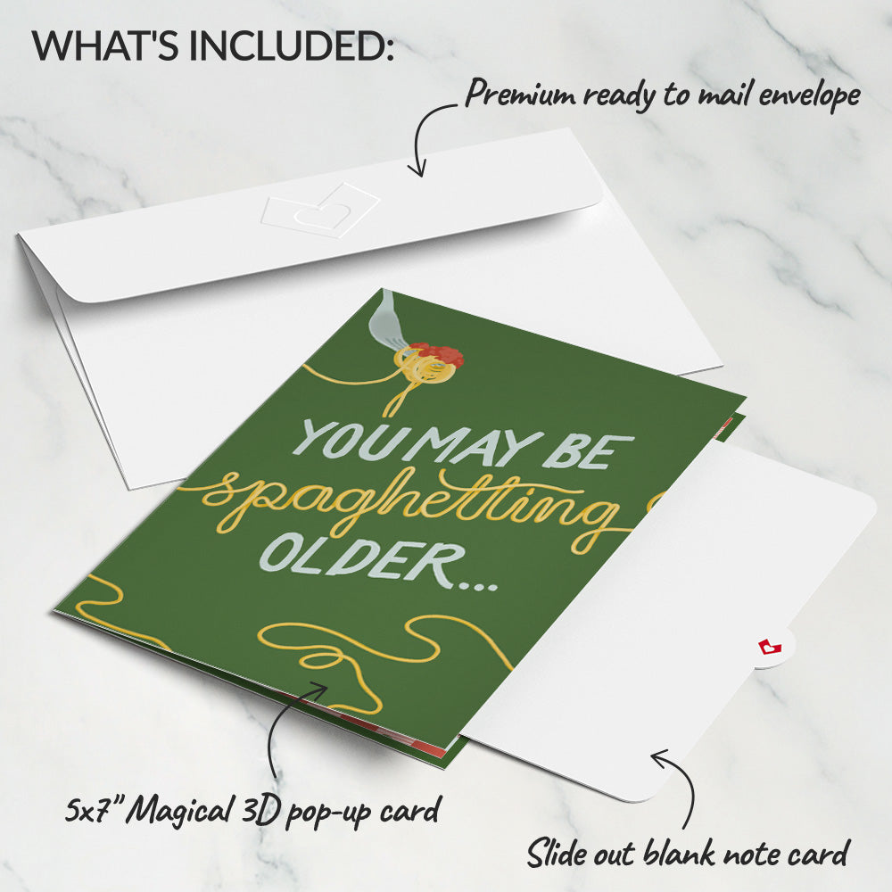 Spaghetting Older Birthday Pop-Up Card