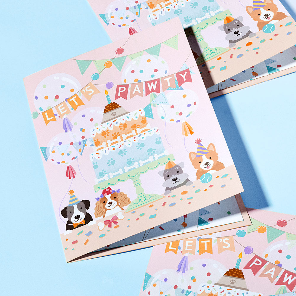 'Let's Pawty' Birthday Dog Plushpop Card
