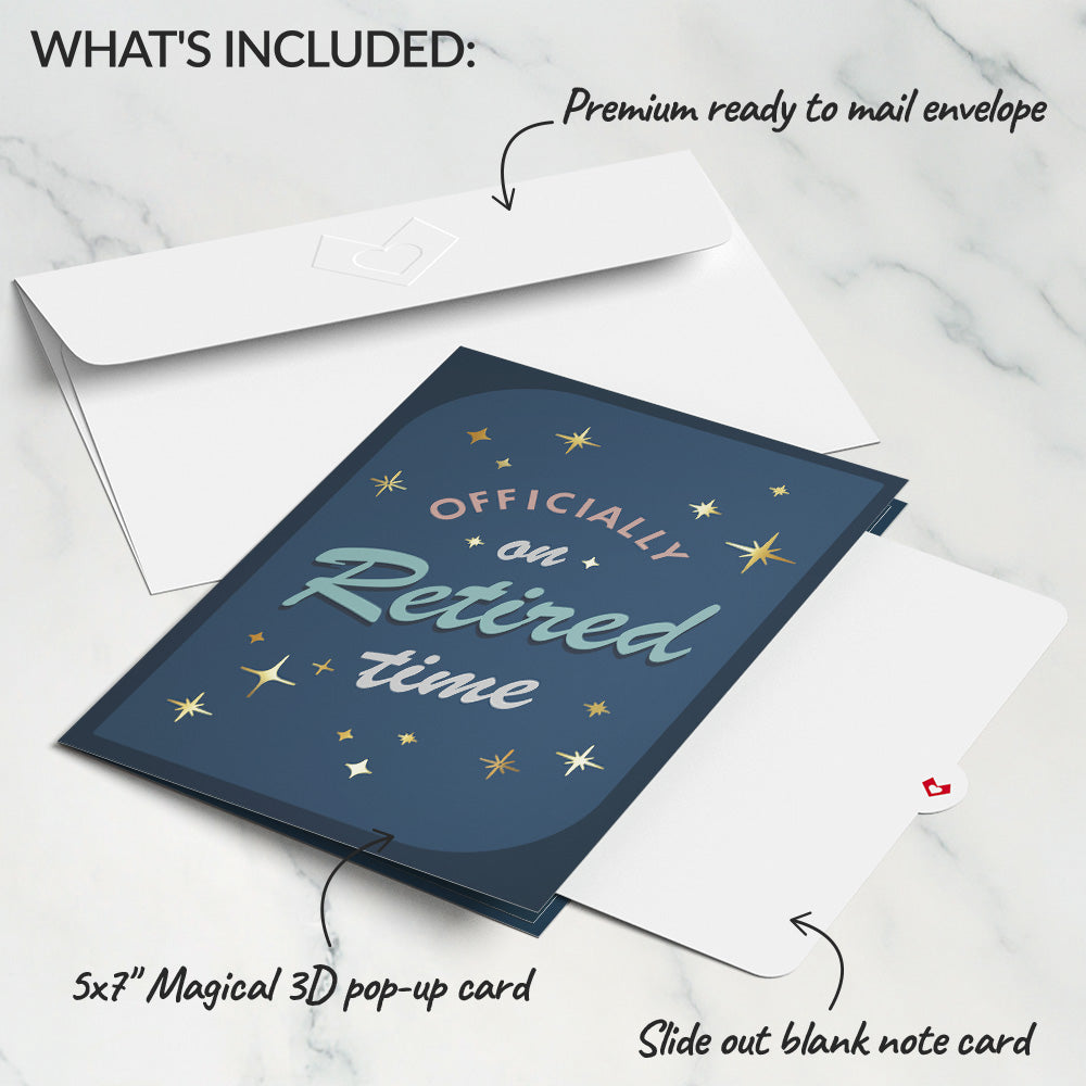 Offically on Retired Time Pop-Up Card