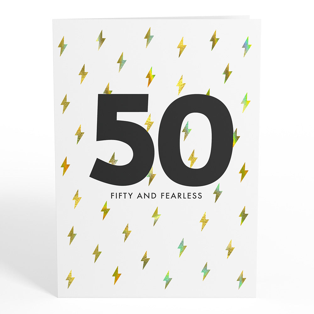 Fifty and Fearless 50th Birthday Pop-Up Card