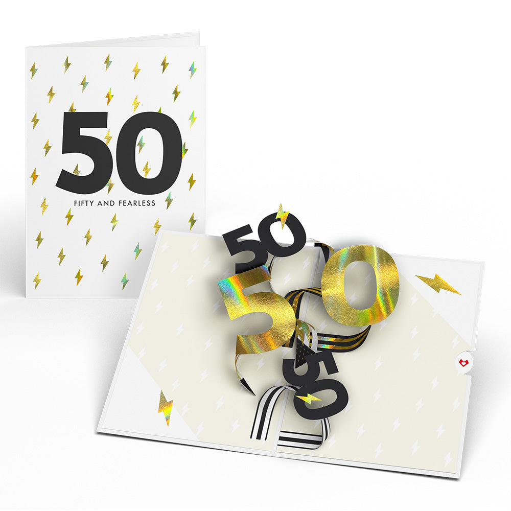 Fifty and Fearless 50th Birthday Pop-Up Card